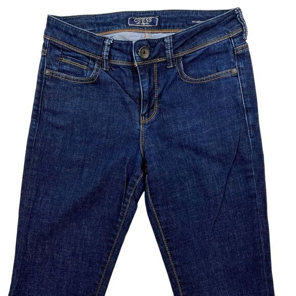 Pre-Loved Guess Women Denim Skinny Blue Jeans Cotton Straight Leg Pants US 26 - Picture 5 of 16